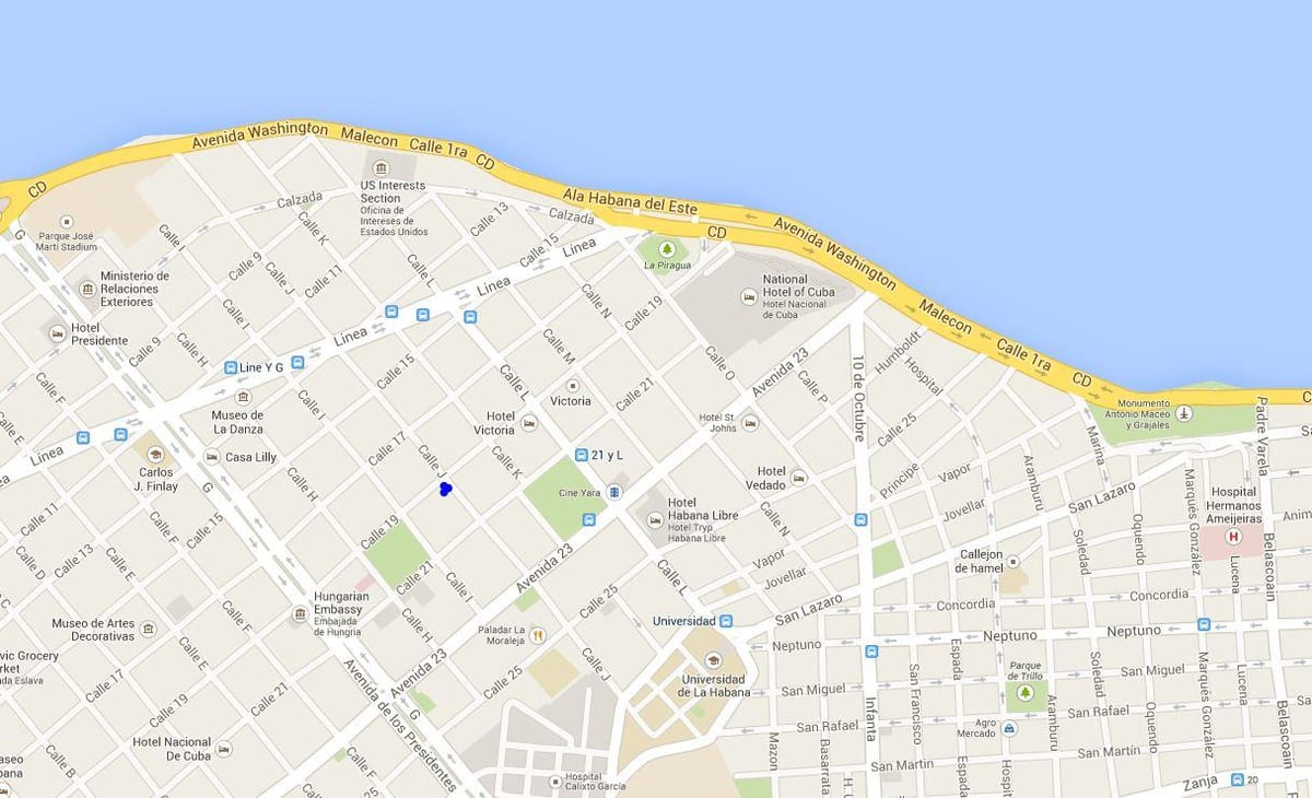 vedado zemljevid