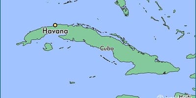 Havana, Kuba na zemljevidu